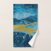 Geode Agate Gemstone Blue en Gold Bad Handdoek (Handdoek)
