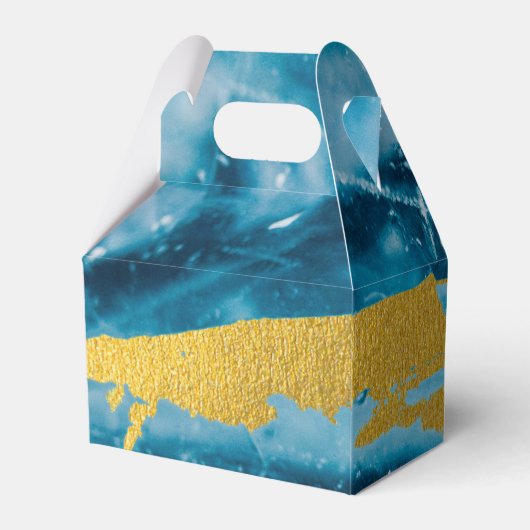 Geode Agate Gemstone Blue en Gold Bedankdoosjes (Achterkant)