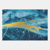Geode Agate Gemstone Blue en Gold Inpakpapier Vel (Voorkant)