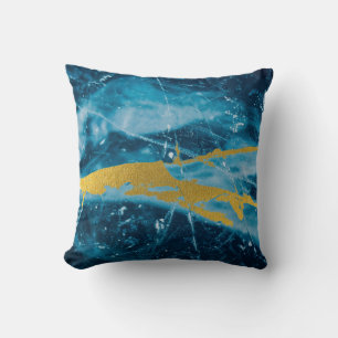 Geode Agate Gemstone Blue en Gold Kussen