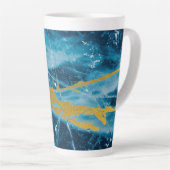 Geode Agate Gemstone Blue en Gold Latte Mok (Rechterhoek)