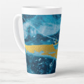 Geode Agate Gemstone Blue en Gold Latte Mok (Linkerhoek)
