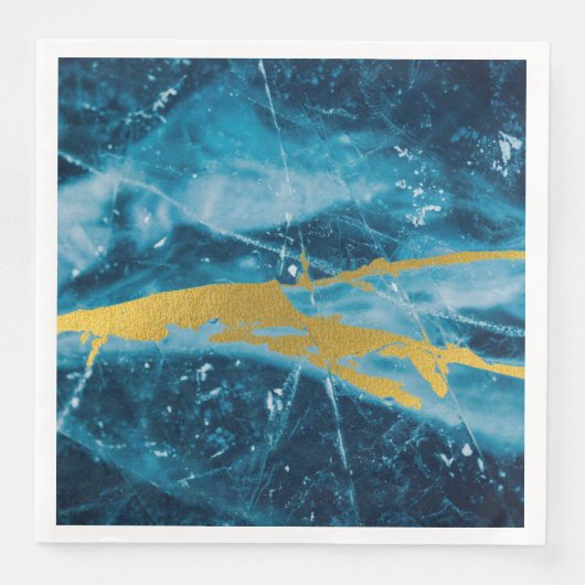 Geode Agate Gemstone Blue en Gold Servet (Voorkant)