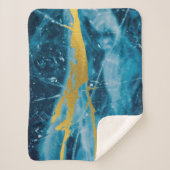 Geode Agate Gemstone Blue en Gold Sherpa Deken (Voorkant)