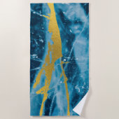 Geode Agate Gemstone Blue en Gold Strandlaken (Voorkant)