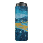 Geode Agate Gemstone Blue en Gold Thermosbeker (Voorkant)