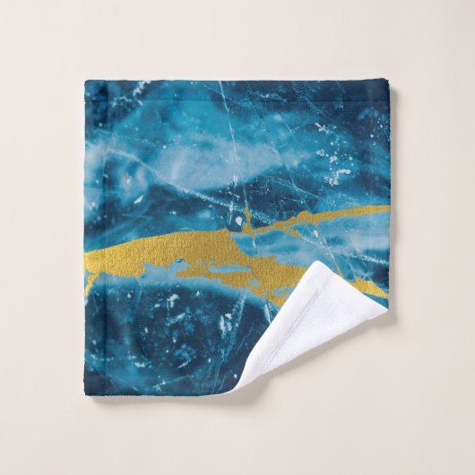 Géode Agate Gemstone Blue et Gold (Gant de toilette)