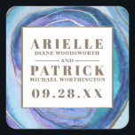 Géode Agate Gemstone Wedding Favor Stickers<br><div class="desc">Géode Agate Gemstone Wedding Favor Stickers - présente une impression d'aquarelle dans les tons bleu et violet. Cette conception est également thématique avec fausse feuille d'or et imprimé faux or lettres de police moderne. Visualisez l'ensemble de la collection trouvée sur cette page pour compléter l'apparence de votre événement.</div>