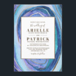 Géode Agate Gemstone Wedding Invitations<br><div class="desc">Geode Agate Gemstone Wedding Invitations - présente une aquarelle dans les tons bleu et violet. Cette conception est également thématique avec fausse feuille d'or et imprimé faux or lettres de police moderne. Visualisez l'ensemble de la collection trouvée sur cette page pour compléter l'apparence de votre événement.</div>