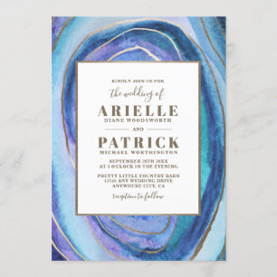 Géode Agate Gemstone Wedding Invitations