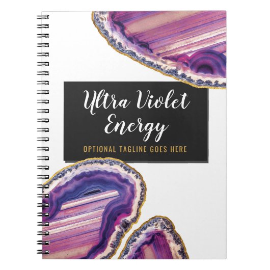 Geode Agate Plak Geode Uv Paars Notitieboek (Voorkant)