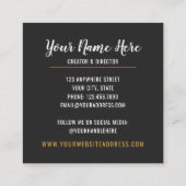 Geode Agate Slice Gemstone Ultra Violet Paars Vierkante Visitekaartje (Achterkant)