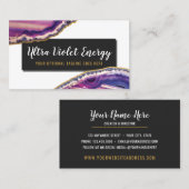 Geode Agate Slice Gemstone Ultra Violet Paars Visitekaartje (Voorkant / Achterkant)