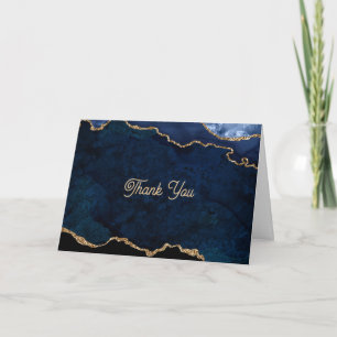 Geode Blau Verguld Bedankkaart