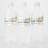 Geode blauw gouden agaat waterverf pauw kleuren waterfles etiket (Flessen)