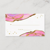 Géode bleu rose et or | Carte d'évaluation mariage (Devant)