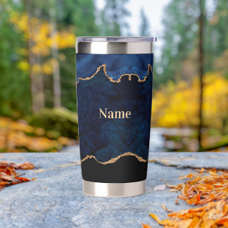 Geode Blue Gilded Geïsoleerde Drinkbeker