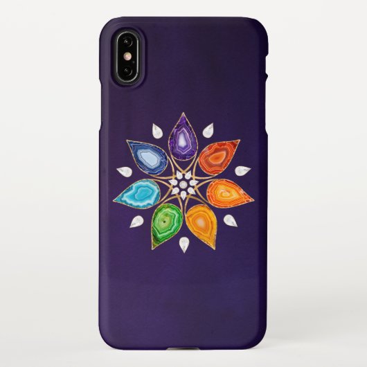 Geode Chakras Mandala - Lotus Petals iPhone Hoesje (Achterkant)