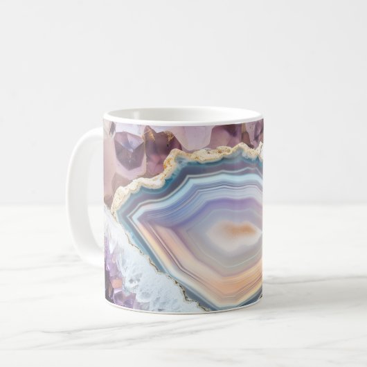 Géode Cristal | Tasse Morphing de Couleur de Photo (Devant gauche)