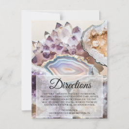 Geode Crystal Wedding Directions Insert Card Kaart