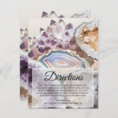 Geode Crystal Wedding Directions Insert Card Kaart (Voorkant / Achterkant)
