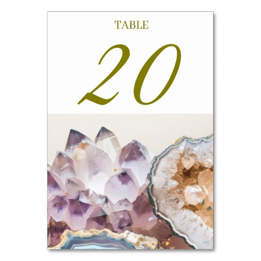 Geode Crystal Wedding Table Cards Kaart (Voorkant)