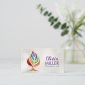 Geode Crystals Chakras Tree Visitekaartje (Staand voorkant)