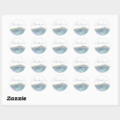 Géode d'agate bleu merci sticker rond classique (Feuille)