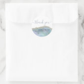 Géode d'agate bleu merci sticker rond classique (Sac)