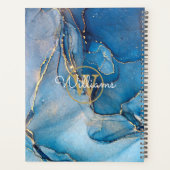 Géode d'agate bleue moderne Monogramme or 2023 (Dos)