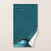 Géode d'agate élégant bleu sarcelle or (Serviette à main)