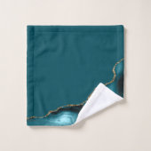 Géode d'agate élégant bleu sarcelle or (Gant de toilette)