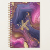 Géode d'agate en or violet Monogramme Nom en écrit (Devant)