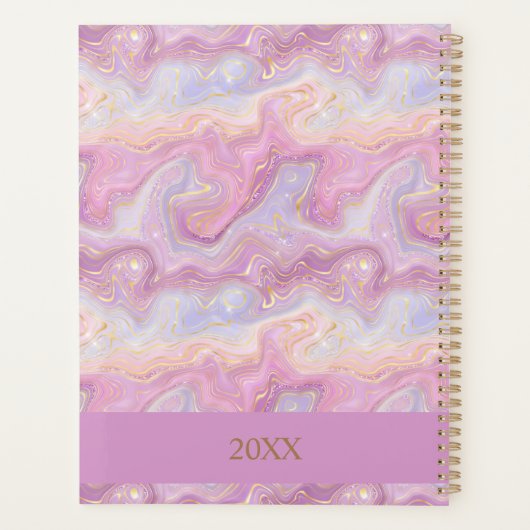 Géode d'agate rose et violet iridiescent (Dos)
