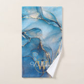 Géode de l'agate bleue Monogramme en Or (Serviette à main)