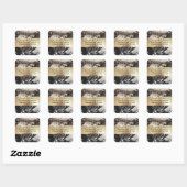 Geode faux goud zwart marmer textuur moderne chic vierkante sticker (Vel)