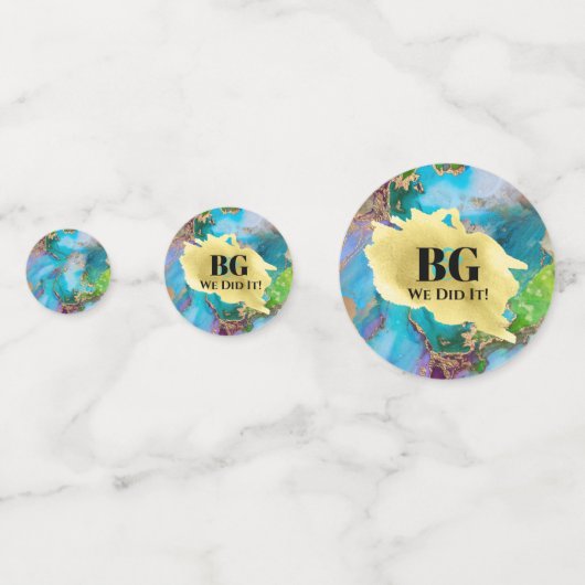 Geode faux gouden blauw paarse pauw chique agaat confetti (Voorkanten)