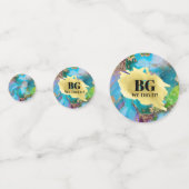 Geode faux gouden blauw paarse pauw chique agaat confetti (Achterkanten)