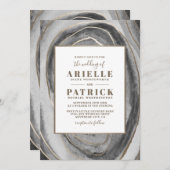 Geode Gemstone Agate Mariage Invitations (Devant / Derrière)