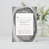 Géode Gemstone Agate Wedding Cartes RSVP (Debout devant)