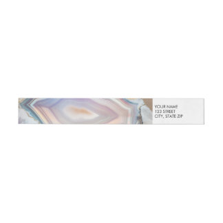 Geode Kristal Bruiloft Foto Wrap Around Label Adreslabel Wikkel