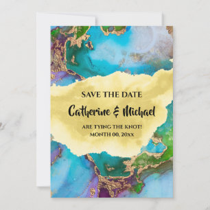 Geode modern faux goud abstracte gemstone pauw feestdagenkaart