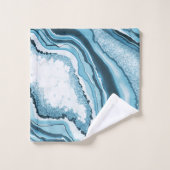 Géode moderne Abstraite Agate Bleu Géode (Gant de toilette)