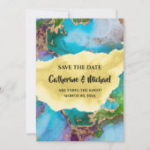 Geode moderne faux gouden abstracte edelsteen pauw feestdagenkaart (Voorkant)