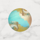 Geode namaak goud blauw aquarel agaat feest confetti (Kleine voorkant)