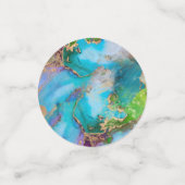 Geode namaak goud blauw paars pauw chic agaat confetti (Kleine voorkant)
