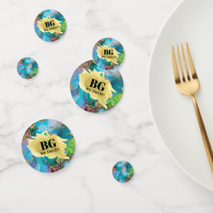 Geode namaak goud blauw paars pauw chic agaat confetti