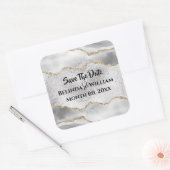 Geode namaak zilver goud witte agaat waterverf chi vierkante sticker (Envelop)