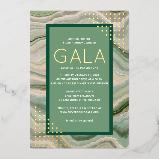 Geode Pattern Gala-gebeurtenis Folie Uitnodiging (Voorkant)