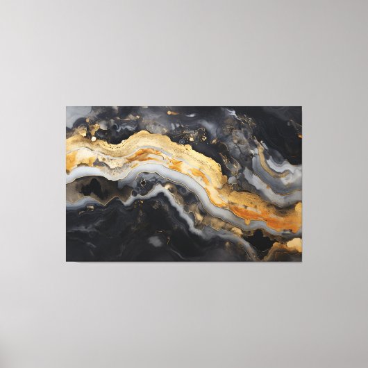 Geode Print in Zwart Goud Grijs Goede Wall Art (Voorkant)
